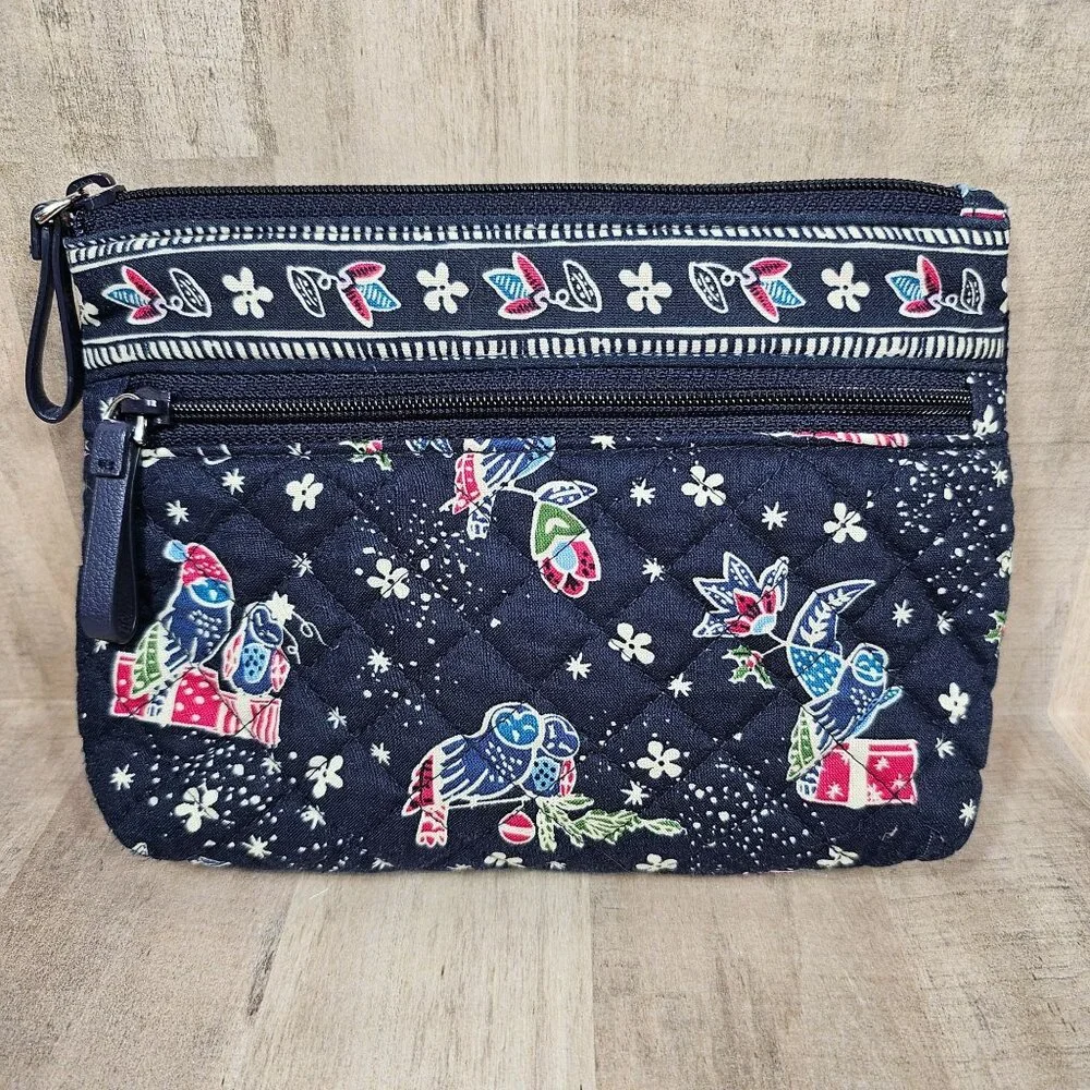 Vera Bradley Holiday Owls Toiletry Cosmetic‎ Travel Bag Pouch Christmas Presents